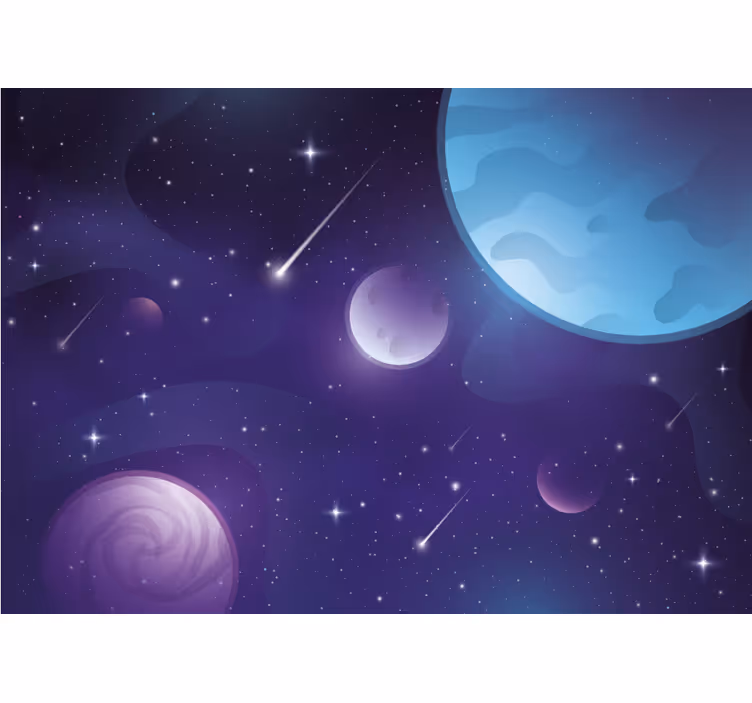 Blind children in a mysterious space of falling stars - TenStickers
