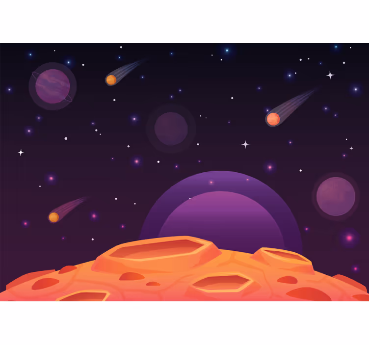 Blind children cartoon half planet with different planets - TenStickers