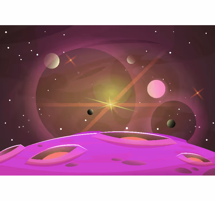 Blind children exploring futuristic space views - TenStickers