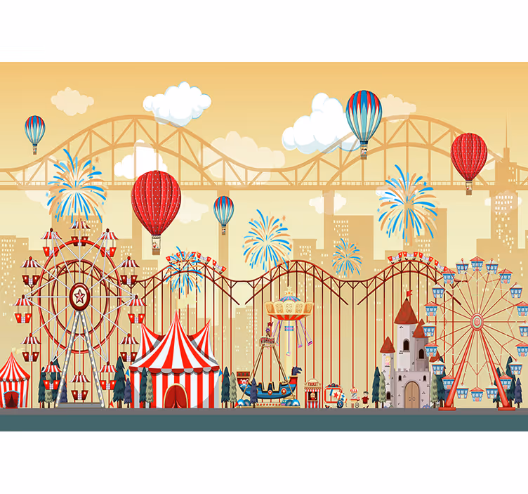 Blind children roller coaster cartoon - TenStickers