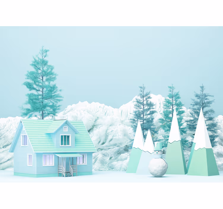 Blind children low poly forest farm illustration - TenStickers