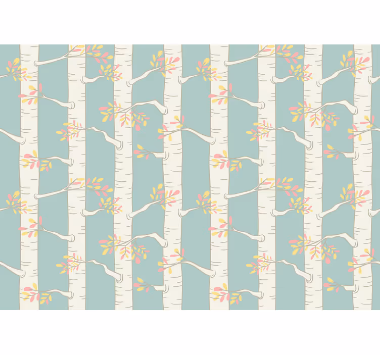 Blind children birch forest in scandinavian style - TenStickers