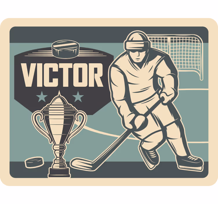Blind children hockey player with name - TenStickers