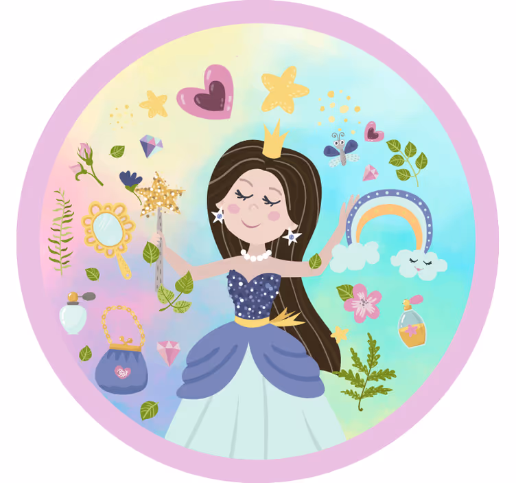 Blind children princess multicolor background - TenStickers