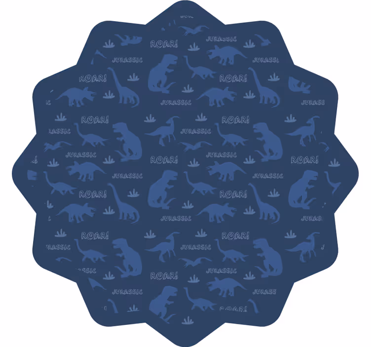 Blind children dinosaur silhouette on light blue pattern - TenStickers