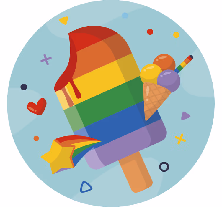 Blind children enjoy rainbow ice lollies - TenStickers