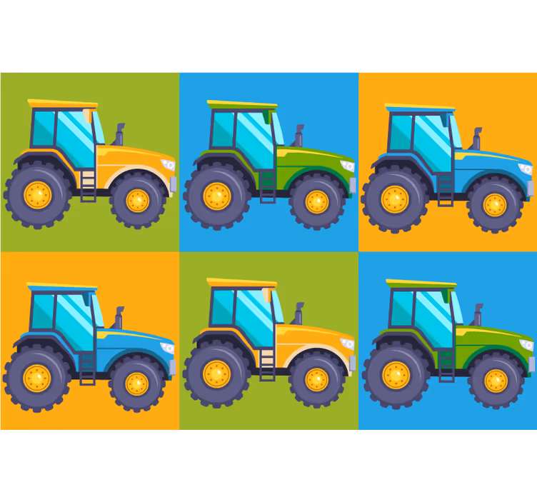 Blind children multi-coloured tractor tiles - TenStickers