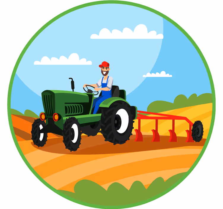 Blind children farming tractor - TenStickers