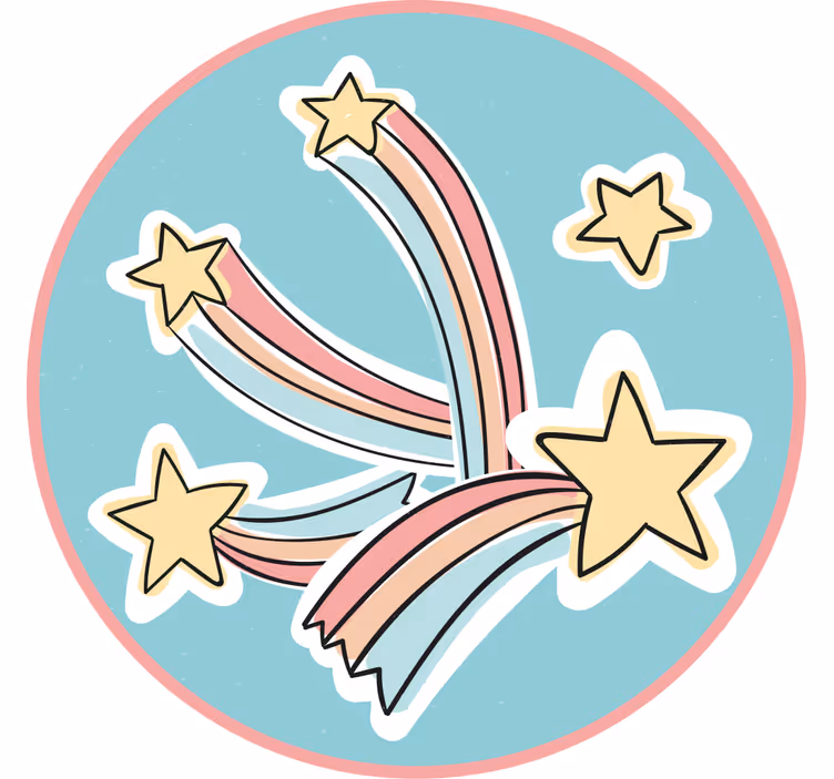 Blind children a shooting rainbow star - TenStickers
