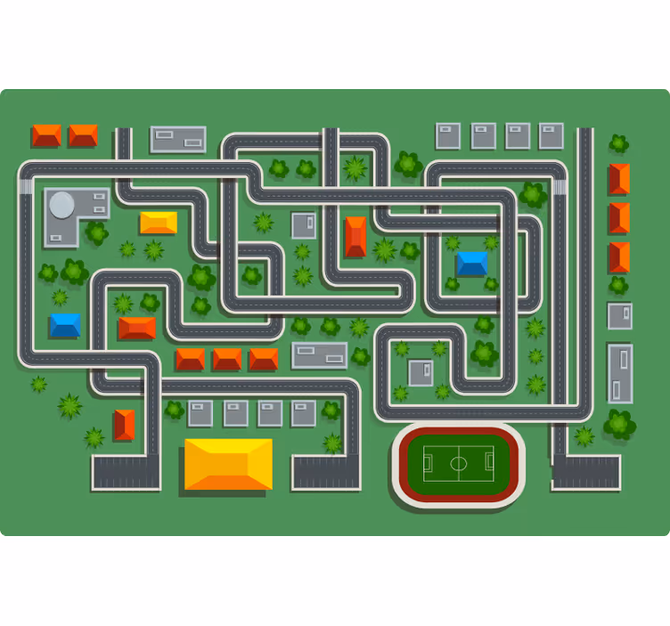 Blind children playrug with streets - TenStickers