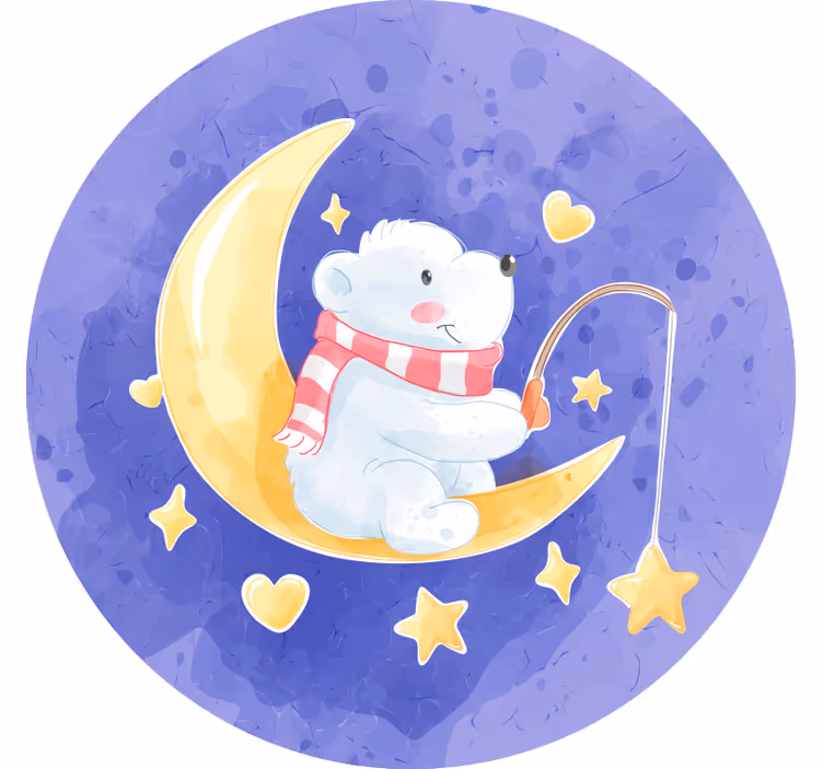 Blind children bear fishing stars nordic style - TenStickers