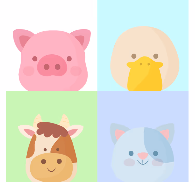 Blind children 4 adorable farm animals - TenStickers