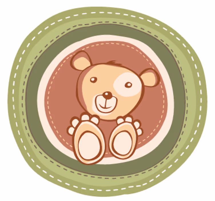 Blind children bear sticker in circle - TenStickers