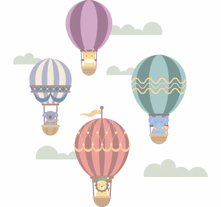Blind children enjoy flying balloons with animals - TenStickers