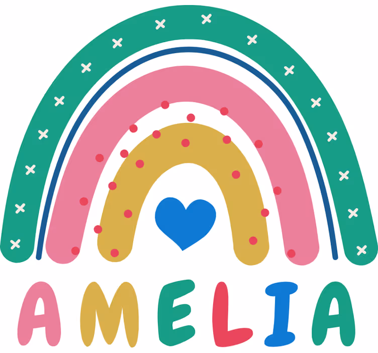 Blind children heart rainbow personalized - TenStickers