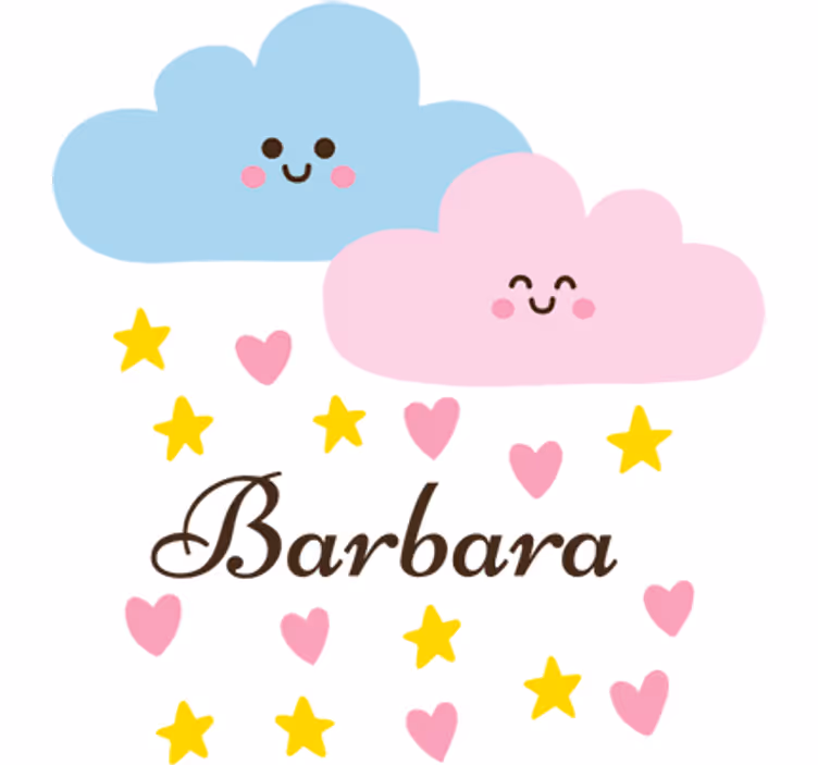 Blue and pink cloud with name for blind children - TenStickers