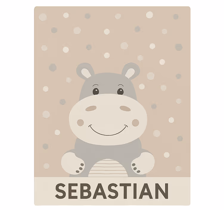 Blind children custom beige hippo plush toy - TenStickers