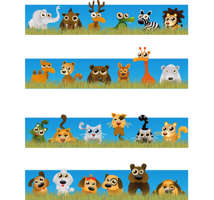 Blind children striped animal friends - TenStickers