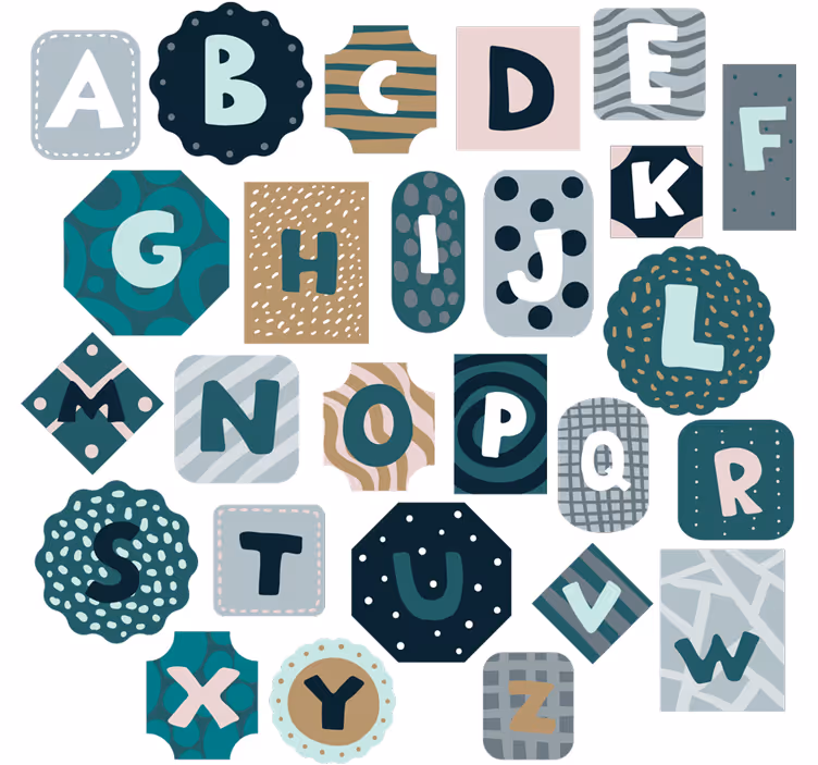 Blind children alphabet nordic style sticker - TenStickers