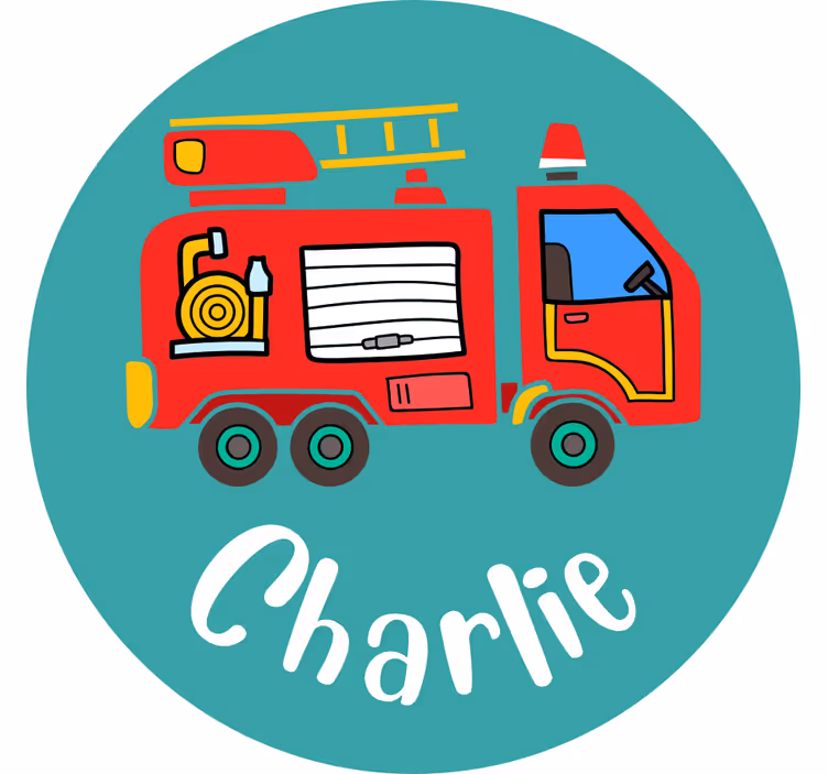 Blind children personalised fire truck - TenStickers