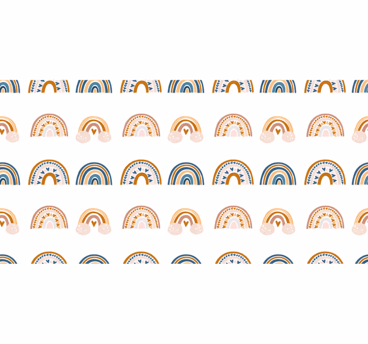 Blind children pattern of hand drawn autumn rainbow - TenStickers