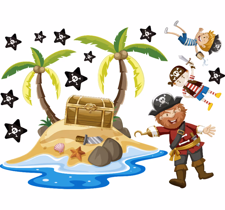 Blind children pirates and palm trees - TenStickers