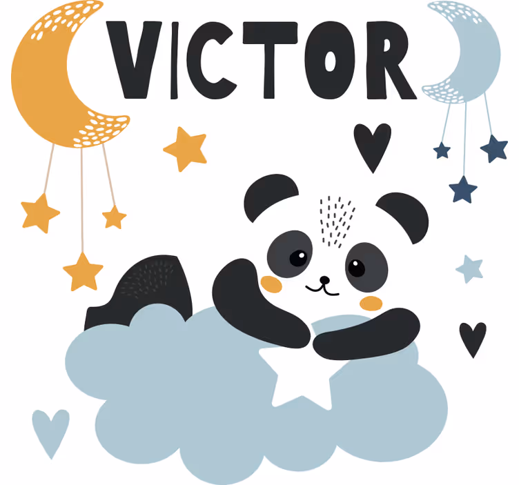 Blind children stars bear on the moon with name - TenStickers