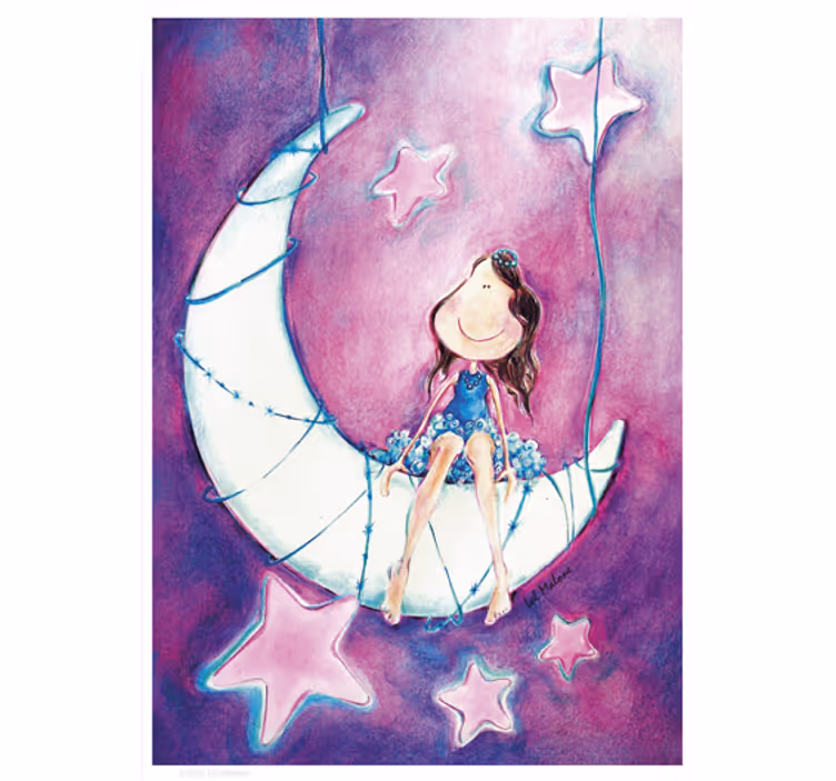 Blind children lol malone moon wall sticker - TenStickers