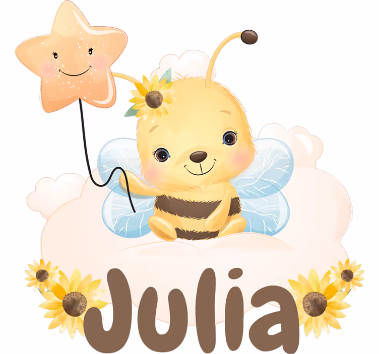 Blind children cute animals bee with name - TenStickers
