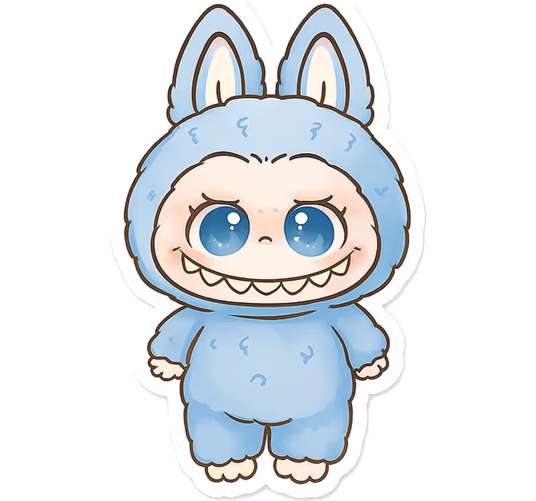 Blind children blue monster doll - TenStickers