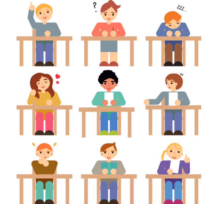 Blind children desk student sticker collection - TenStickers