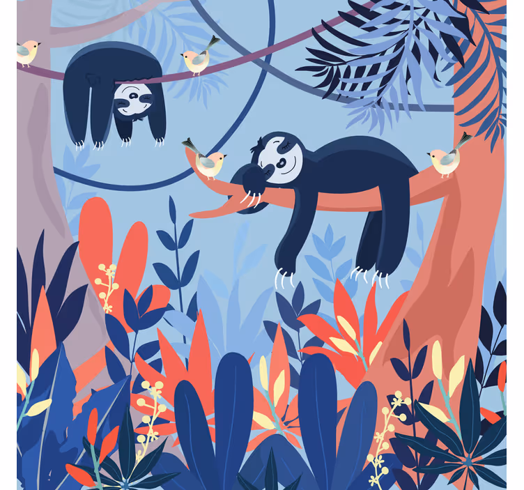 Blind children sleeping animals in forest - TenStickers