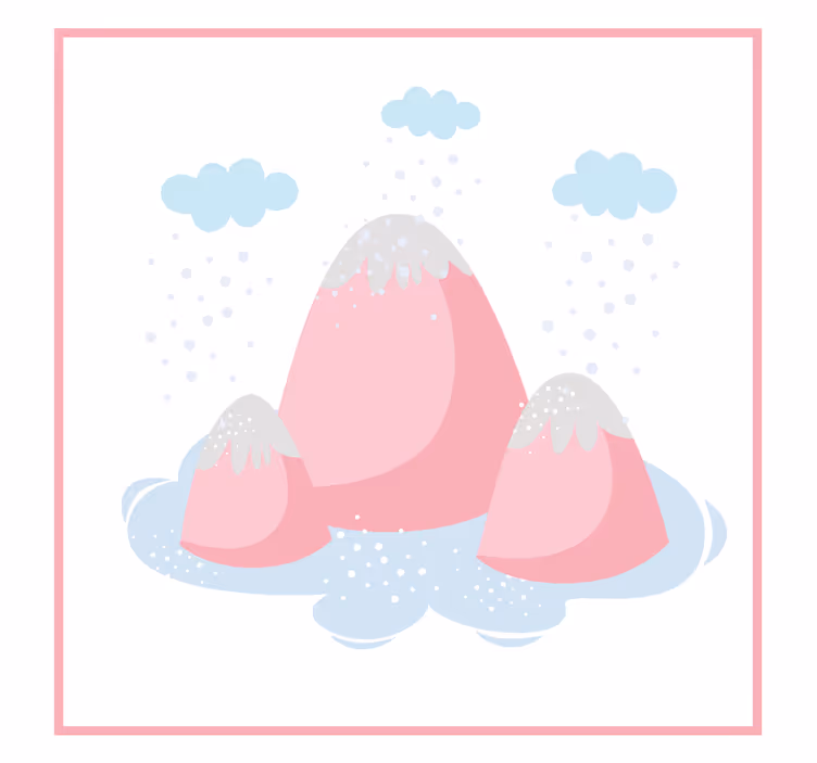 Blind children enjoy pink mountains with raindrops - TenStickers