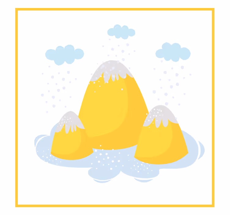 Blind children in yellow mountains with raindrops - TenStickers