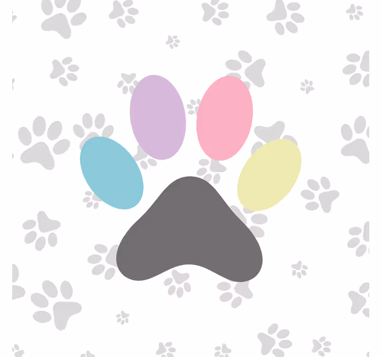 Blind children fantastic colorful dog paws - TenStickers