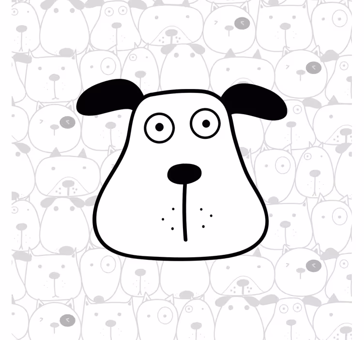 Blind children amazing hand drawn dog pattern - TenStickers