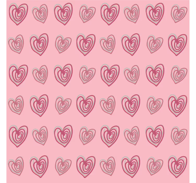Blind children doodle hearts pink pattern - TenStickers