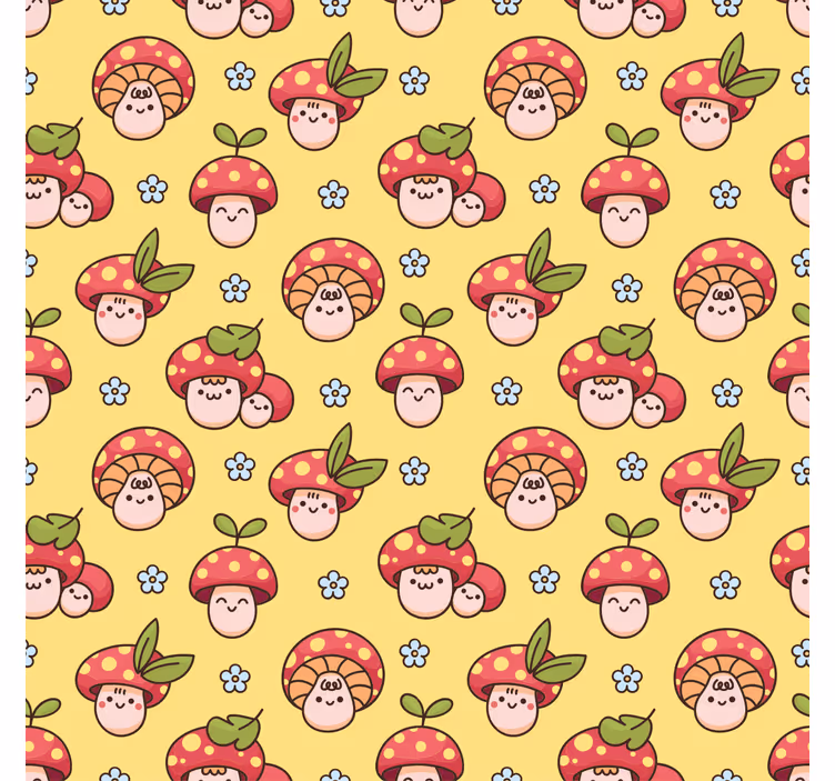 Blind children cute laughing mushrooms pattern - TenStickers