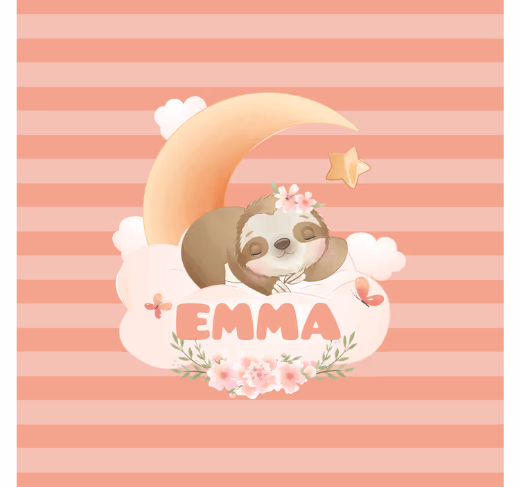 Blind children cute animals sloth with name - TenStickers
