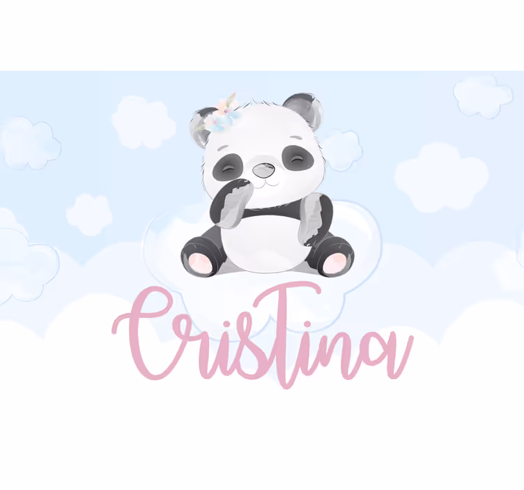 Blind children cute panda personalized for girl - TenStickers