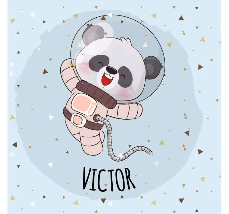 Blind children cute panda for boy with name - TenStickers