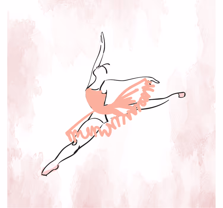 Blind children ballerina dancing line art - TenStickers