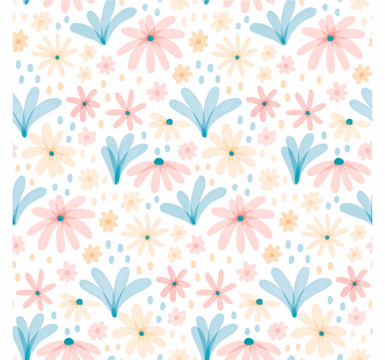 Blind children pastel flower pattern - TenStickers