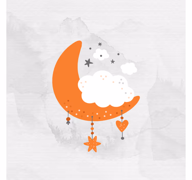 Blind children minimalist moon and clouds - TenStickers