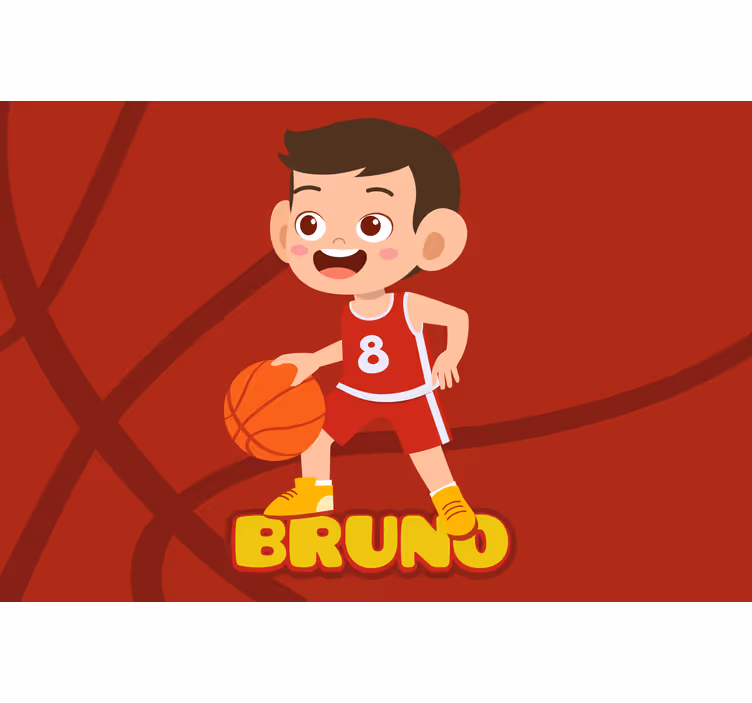 Blind children basketball player with name - TenStickers