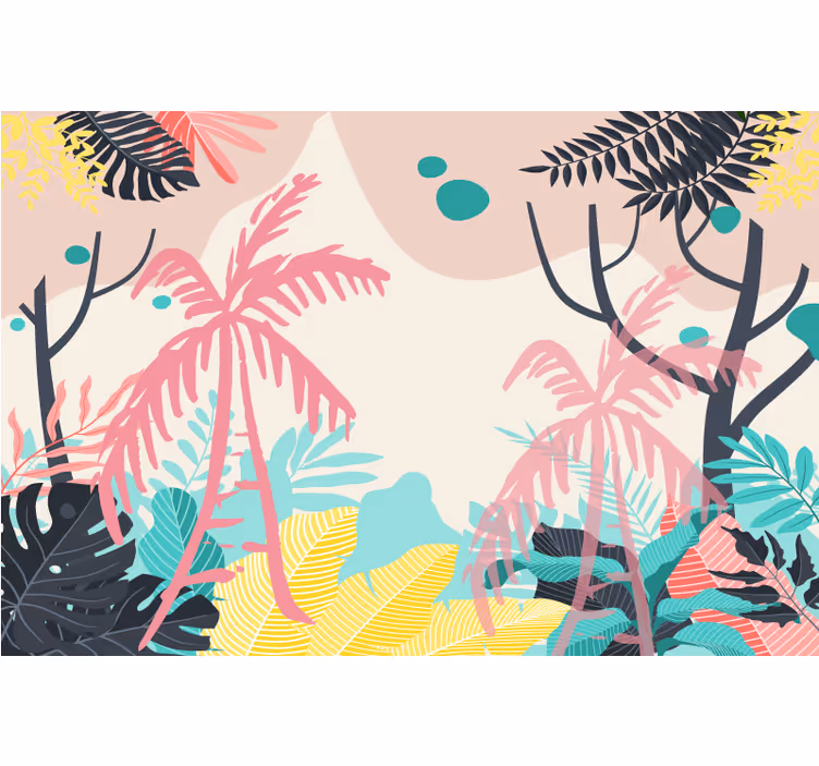 Blind children boho palm trees - TenStickers