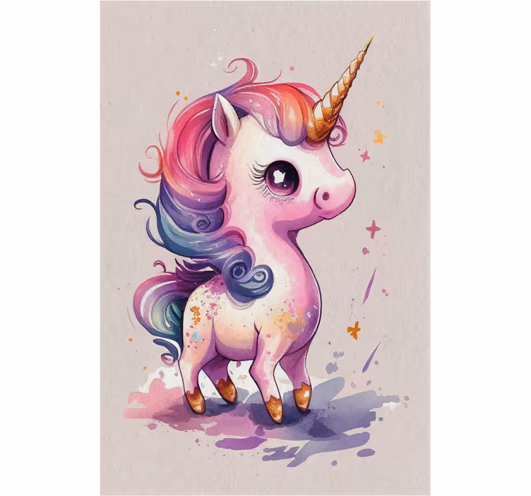 Blind children watercolor unicorn - TenStickers