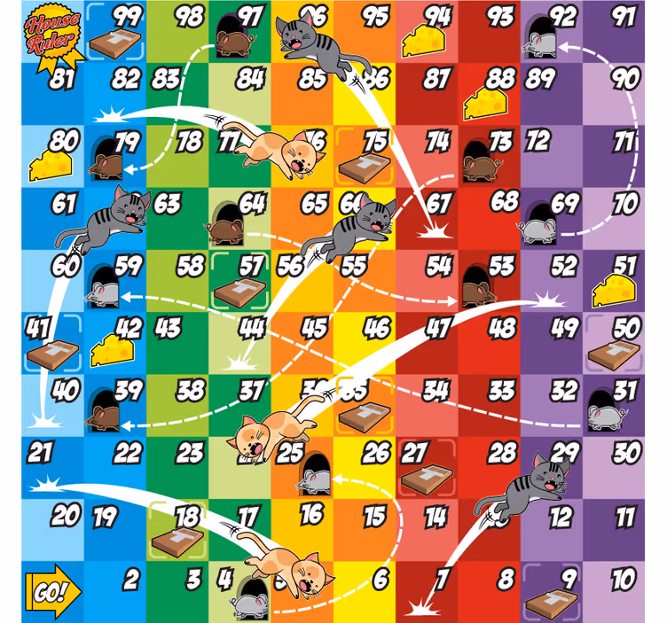 Blind children board game cat and mouse - TenStickers