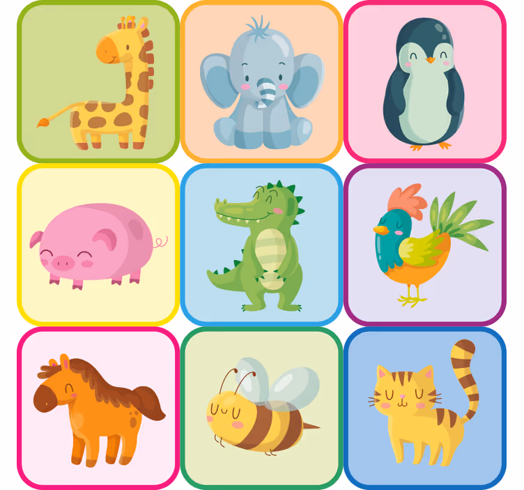 Blind children furniture animal sticker - TenStickers