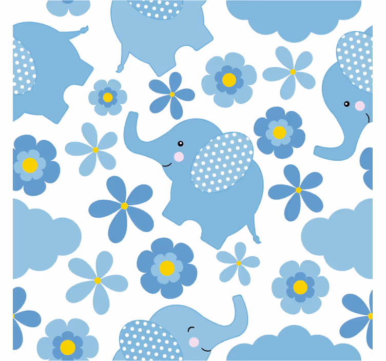 Blind children blue children's elephants - TenStickers